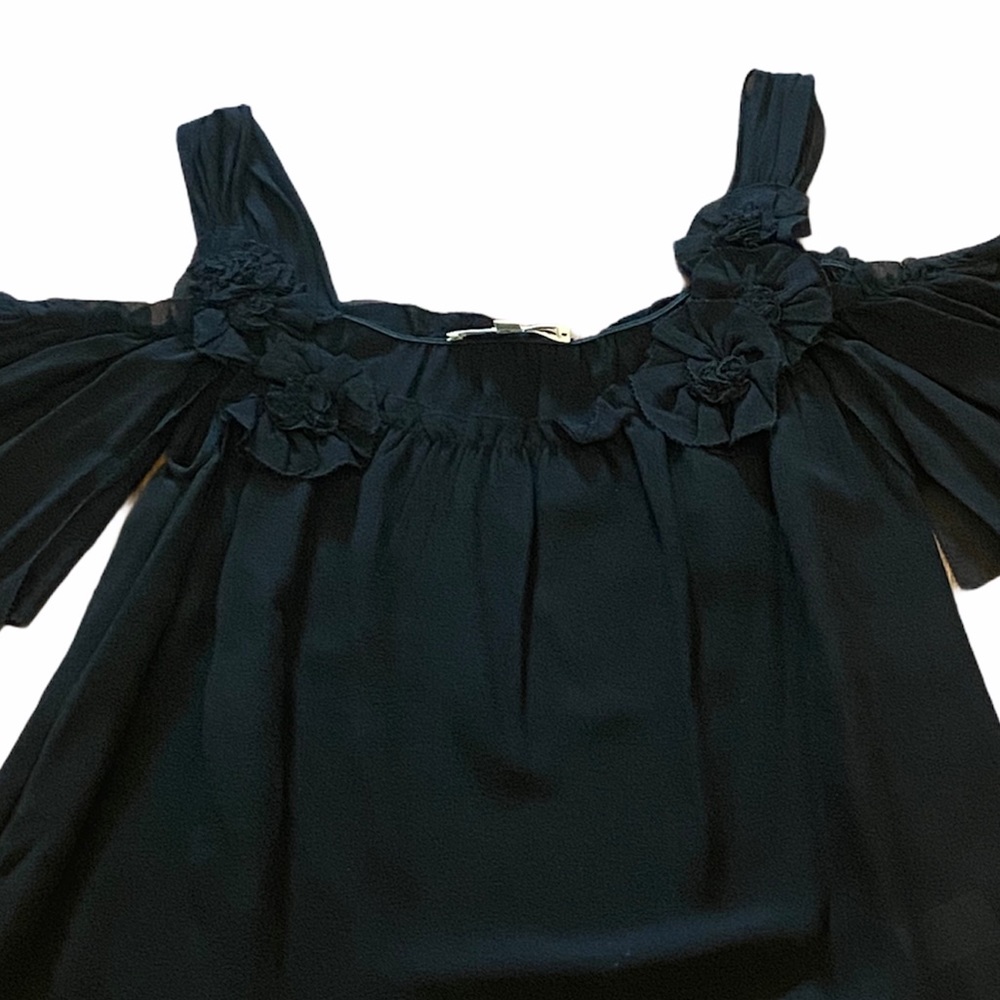 NANETTE LEPORE**Black Off Shoulder Top**Small $348 - Picture 1 of 6